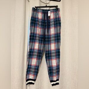 Aerie Plaid pajama Joggers - Blue, Red, White